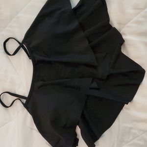 DOUBLE LAYER SMALL BLACK SWIM TOP